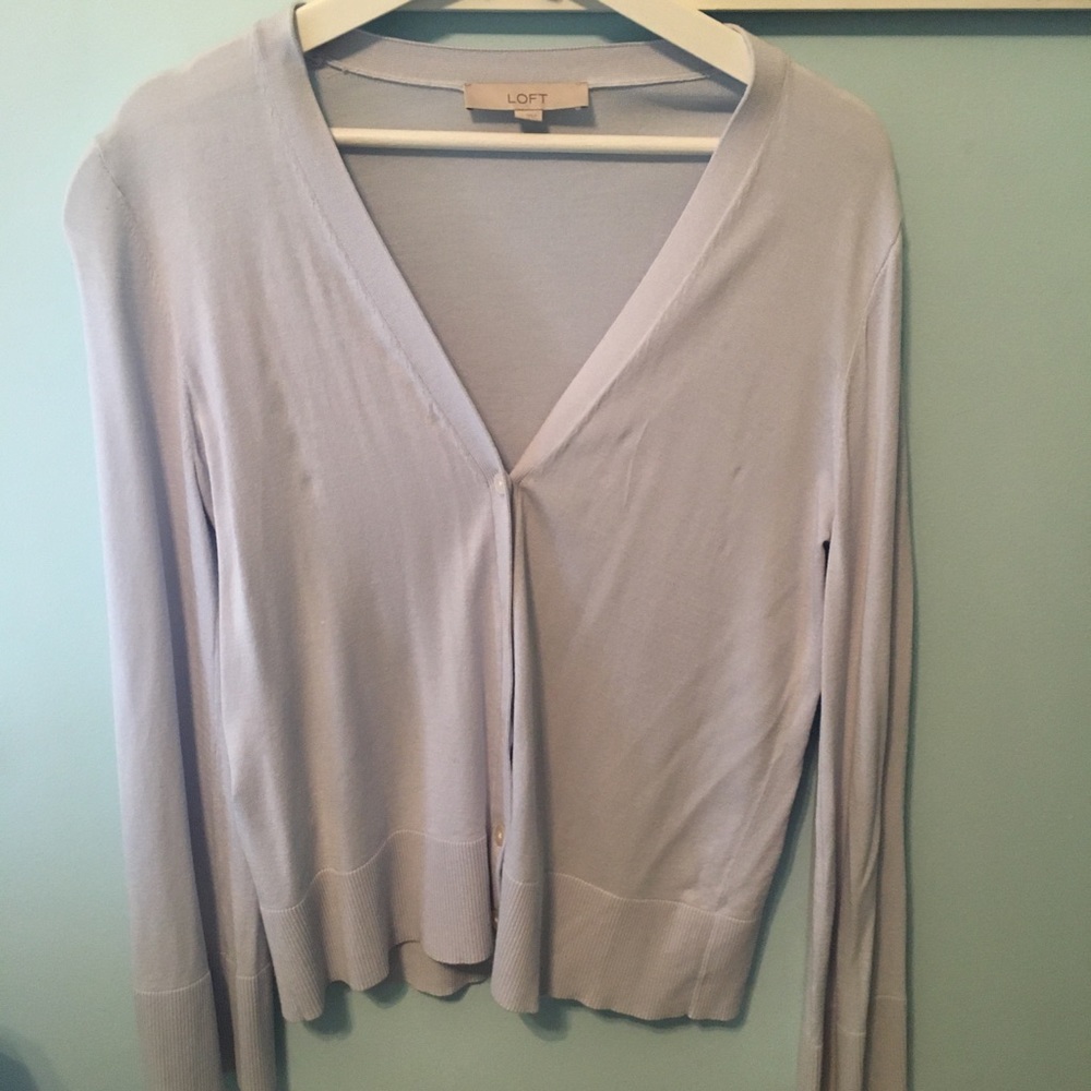 LOFT Light Periwinkle Cardigan